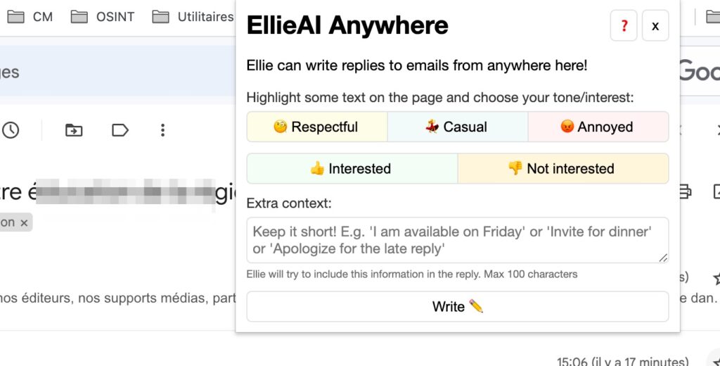 Extension Ellie IA