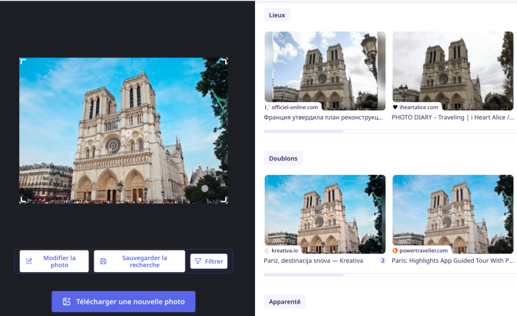 recherche images avec IA