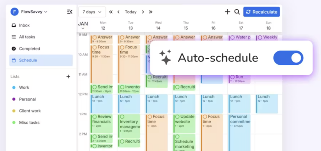 calendrier de flowsavvy