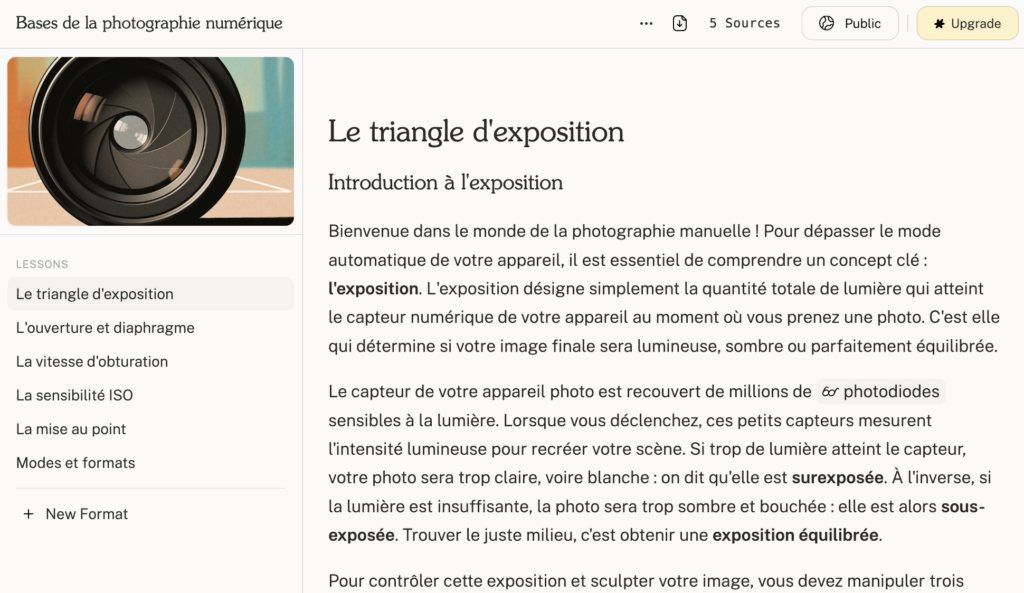 cours généré automatiquement