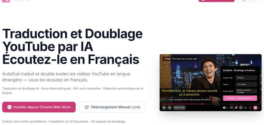 doubler une vidéo YouTube en français